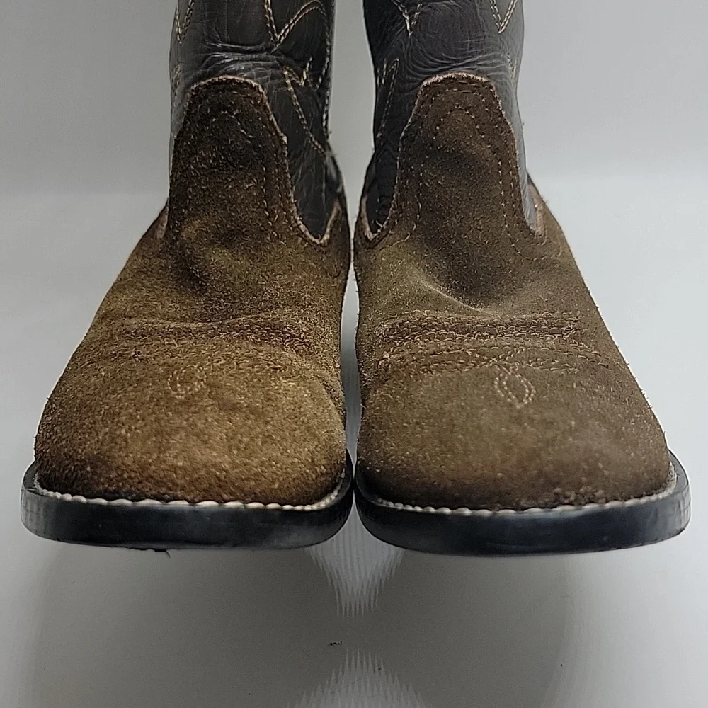 Acme Brown Suede Leather Cowboy Boots Kids (Read Flaws) Kids 4